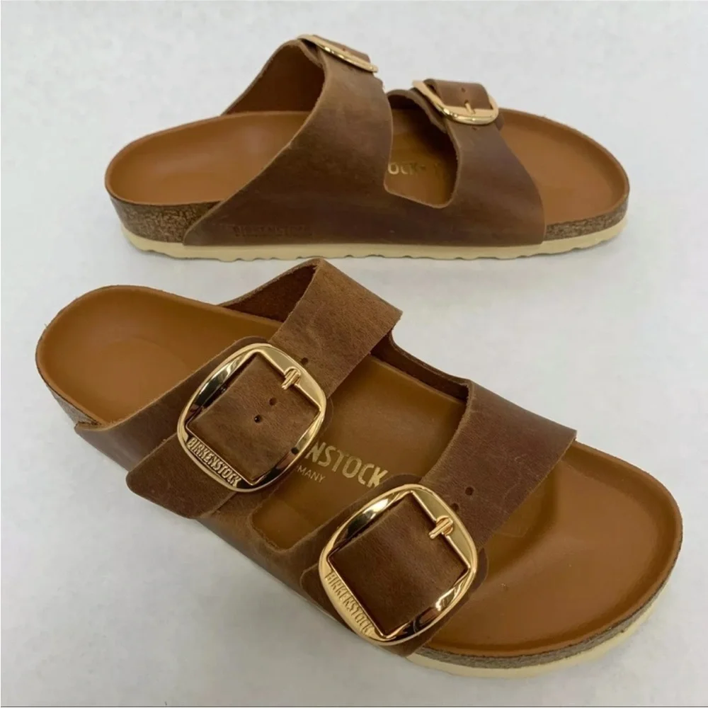 ⛱️🔥Birkenstock - Cognac Big Buckle Arizona Sandals - EU 40